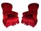 Antique Red Velvet One Seater Sofa 1