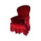Antique Red Velvet One Seater Sofa 5
