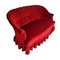 Antique 2-Seat Sofa in Intense Red Velvet 2