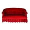 Antikes 2-Sitzer Sofa aus rotem Samt 4