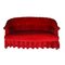 Antique 2-Seat Sofa in Intense Red Velvet 4