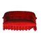 Antique 2-Seat Sofa in Intense Red Velvet 1