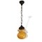Mid-Century Modern Yellow Murano Glass & Wood Hanging Lamp, 1960s 2