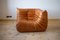 Chaise d'Angle Togo en Cuir de Pin par Michel Ducaroy pour Ligne Roset 3