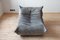 Grey Velvet Togo Living Room by Michel Ducaroy for Ligne Roset, Set of 5, Image 10