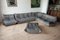 Grey Velvet Togo Living Room by Michel Ducaroy for Ligne Roset, Set of 5 12