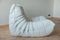 White Leather Togo Lounge Chair by Michel Ducaroy for Ligne Roset 2