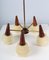 Sputnik Chandelier in Glass Brass & Rosewood from Lyfa, 1960s 3