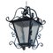 Mid-Century Wrought Iron & Glass Outdoor Lantern 1