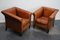 Vintage Dutch Art Deco Style Club Chairs in Cognac Leather, Set of 2 3