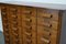 Mid-Century German Apothecary Cabinet or Bank of Drawers in Oak 4