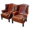 Club chair Wingback vintage in pelle color cognac, Paesi Bassi, Immagine 1