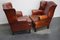 Vintage Dutch Wingback Club Chairs in Cognac Leather, Set of 2 3