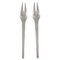 Caravel Cold Meat Forks in Sterling Silver from Georg Jensen, Set of 2 1