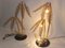 Lámparas de mesa de metal dorado, años 60. Juego de 2, Imagen 4