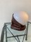 Table Lamp in Havana Leather and Opaline Glass 3