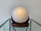 Table Lamp in Havana Leather and Opaline Glass 5