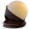 Table Lamp in Havana Leather and Opaline Glass 1