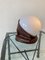 Table Lamp in Havana Leather and Opaline Glass 4