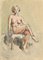 Marthe Delacroix, desnuda, dibujo original, mediados del siglo XX, Imagen 1