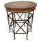 Neoclassical Hollywood Regency Side Table in Brass, Metal & Tooled Leather Top 1