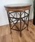 Neoclassical Hollywood Regency Side Table in Brass, Metal & Tooled Leather Top 5