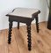 Antique Needlepoint & Carved Beveled Top Barley Twist Legs Stool, Image 6