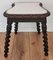 Antique Needlepoint & Carved Beveled Top Barley Twist Legs Stool 4