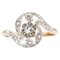 Französischer Ring aus 18 Karat Gelbgold mit Diamanten im Rosenschliff, 1900er 1