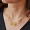 Moderne französische Jugendstil Draperie Halskette aus 18 Karat Gelbgold mit Perle 9