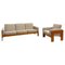 Mid-Century Modern Danish Living Room Set in Wood and Fabric, 1960s, Set of 2 1