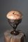 Art Nouveau Copper & Marbled Glass Table Lamp, Image 5