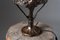 Jugendstil Tischlampe aus Kupfer & marmoriertem Glas 7
