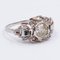 Antique 18K White Gold Ring with Central Diamond, 1930s 2