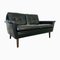 Dänisches Vintage Mid-Century 2-Sitzer Sofa aus schwarzem Leder von Svend Skipper, 1965 1