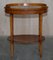 Vintage Burr Yew Wood Oval Side Table with Gallery Rail Top 3