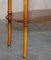 Vintage Burr Yew Wood Oval Side Table with Gallery Rail Top 9