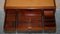 Antique Victorian Watchmakers Desk in Mahogany & Brown Leather 16