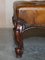 Large Chesterfield Hand Dyed Brown Leather Hearth Footstool 4