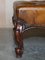 Large Chesterfield Hand Dyed Brown Leather Hearth Footstool, Image 4