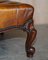 Large Chesterfield Hand Dyed Brown Leather Hearth Footstool 7