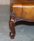 Large Chesterfield Hand Dyed Brown Leather Hearth Footstool 15