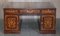 Antique Dutch Marquetry Inlaid Double Sided Twin Pedestal Partners Desk, Image 11