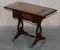 Vintage Brown Leather & Gold Leaf Side Table with Extending Top, Image 16