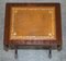 Vintage Brown Leather & Gold Leaf Side Table with Extending Top, Image 5