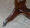 Vintage Brown Leather & Gold Leaf Side Table with Extending Top 8