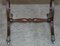 Vintage Brown Leather & Gold Leaf Side Table with Extending Top, Image 7