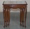 Tables Gigognes Style Regency Vintage en Noyer, Set de 3 13