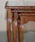 Tables Gigognes Style Regency Vintage en Noyer, Set de 3 10