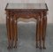 Tables Gigognes Style Regency Vintage en Noyer, Set de 3 4